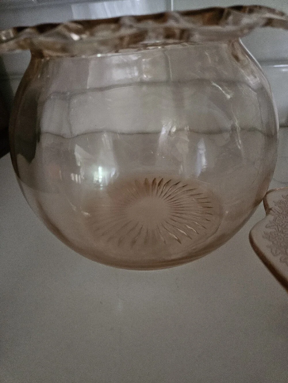 Pink Depression Glass Bathroom Vanity Set - Elegant Pink Glass Accessories